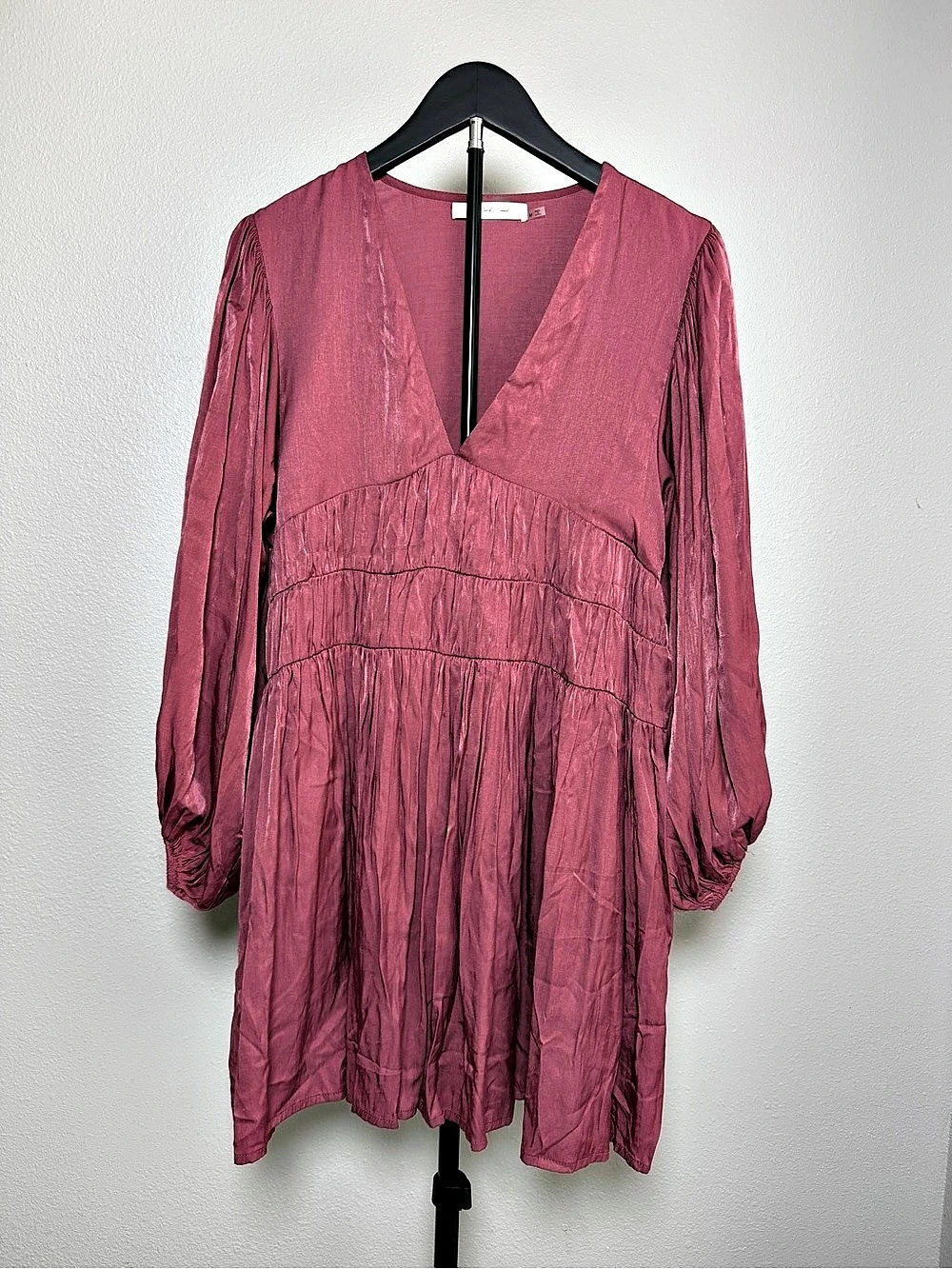 Mustard Seed Long Sleeve Mini Dress, blush Pink, Sz Medium